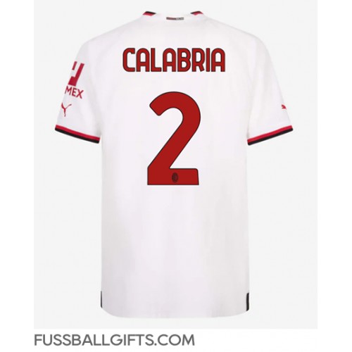 AC Milan Davide Calabria #2 Fußballbekleidung Auswärtstrikot 2022-23 Kurzarm
